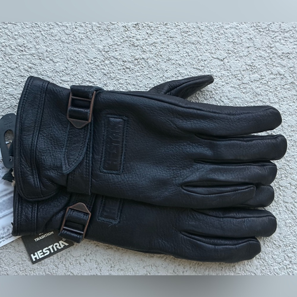 Hestra Black Rättvik Elk Leather Gloves 3176HK-10 Men's New With Tags sz 10 - Picture 6 of 12